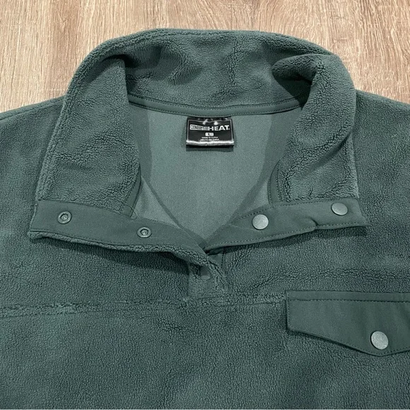 32 Degrees Heat Women’s Quarter Snap Fleece Pullover Basil Green Large NWT - Picture 5 of 12